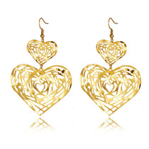 Stainless steel MOM Hollow Love Ellipse earrings