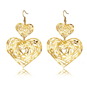 Stainless steel MOM Hollow Love Ellipse earrings