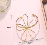 Stainless steel open flower bracelet