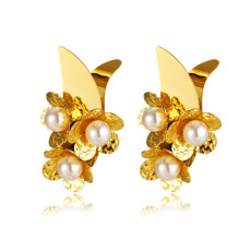 Stainless steel flower earrings