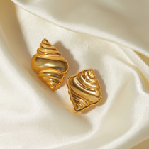Stainless steel Sea Snail and Bull Horn Bun earrings