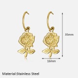 Stainless steel flower earrings