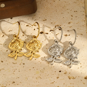 Stainless steel flower earrings