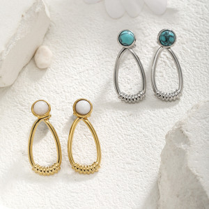 Stainless steel turquoise earrings