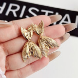 Stainless steel fish tail earrings