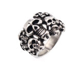 Stainless steel punk skull ring