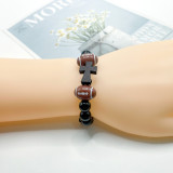 Ball sports bracelet, baseball bead string, football woven wooden bead cross, basketball woven bracelet