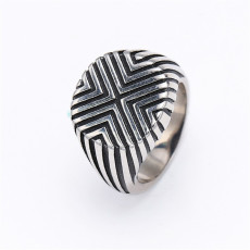 Stainless steel retro trendy punk ring