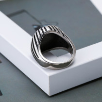Stainless steel retro trendy punk ring