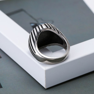 Stainless steel retro trendy punk ring