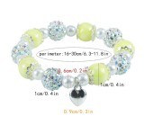 Colorful Bead Children's Diamond Love Elastic Bracelet