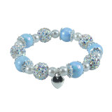 Colorful Bead Children's Diamond Love Elastic Bracelet