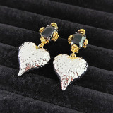 Metal Love Gold and Silver Earrings with Convex and Irregular Surface