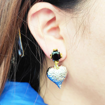 Metal Love Gold and Silver Earrings with Convex and Irregular Surface