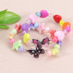 Colorful Beaded Children's Bracelet Cute Colorful Butterfly Bracelet Kindergarten Birthday Gift