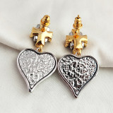 Metal Love Gold and Silver Earrings with Convex and Irregular Surface