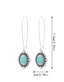 Bohemian style metal turquoise water drop flower earrings