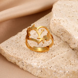 26 letters Stainless steel adjustable  ring