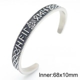 Stainless Steel Thor Hammer Bracelet Viking Triangle Odin Rune Viking C-shaped Handpiece