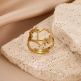26 letters Stainless steel adjustable  ring