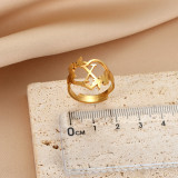 26 letters Stainless steel adjustable  ring