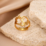 26 letters Stainless steel adjustable  ring