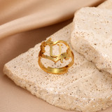 26 letters Stainless steel adjustable  ring