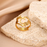 26 letters Stainless steel adjustable  ring