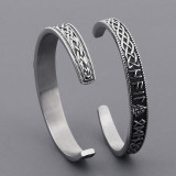 Stainless Steel Thor Hammer Bracelet Viking Triangle Odin Rune Viking C-shaped Handpiece