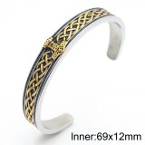Stainless Steel Thor Hammer Bracelet Viking Triangle Odin Rune Viking C-shaped Handpiece