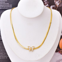Stainless Steel Butterfly Shell Necklace Bracelet Earrings Three piece Set