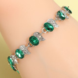 Curved Moon Colorful Zircon Colorful Bracelet