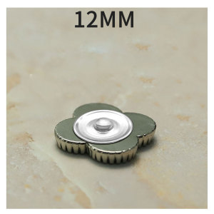 12MM Metal Clover imitation shell snap button charms