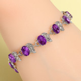 Curved Moon Colorful Zircon Colorful Bracelet
