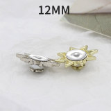 12MM Metal Sun studded pearl clover snap button charms