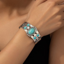 Alloy Turquoise Open Bracelet