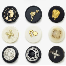 22.5MM  Metal button Metal resin double splicing circular shape snap button charms