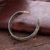 Vintage alloy feather bracelet with adjustable opening size