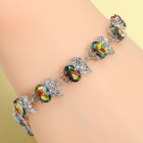 Curved Moon Colorful Zircon Colorful Bracelet