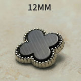 12MM Metal Clover imitation shell snap button charms