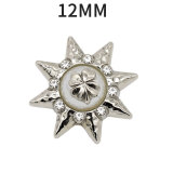 12MM Metal Sun studded pearl clover snap button charms