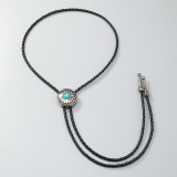 Vintage Turquoise Alloy Pendant Sunflower Necklace