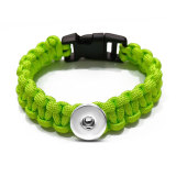 24.5CM  Handmade Lifesaving rope black line bracelets fit 20mm snaps chunks