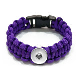 24.5CM  Handmade Lifesaving rope black line bracelets fit 20mm snaps chunks