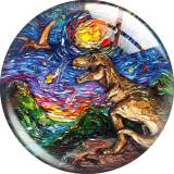 20MM Van Gogh starry animals Print glass snap button charms