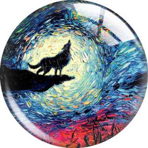20MM Van Gogh starry animals Print glass snap button charms
