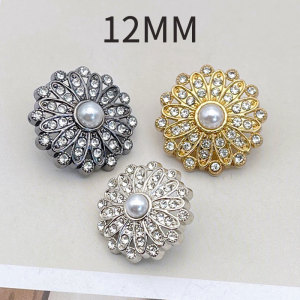 12MM Metal pearl snap button charms