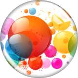 20MM Colored bubbles glass snap button charms