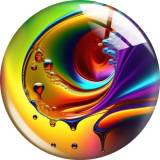 20MM Colored bubbles glass snap button charms