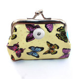 PU Butterfly Cute Mini Clip Bag Coin Storage Bag fit 20MM  Snaps button jewelry wholesale